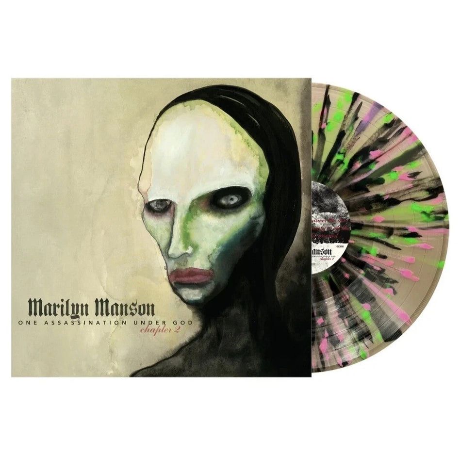 Marilyn Manson One Assassination Under God Chapter 2 TAN BLACK GREEN SPLATTER