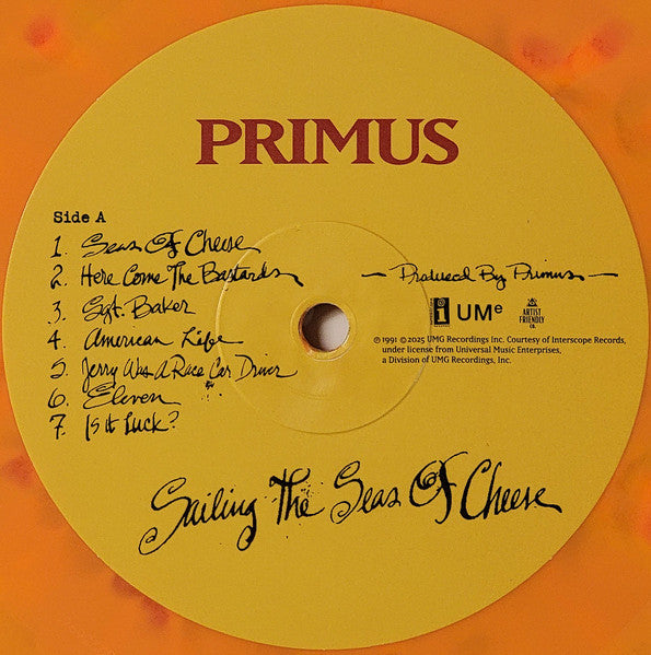 Primus : Sailing The Seas Of Cheese (LP, Album, Ltd, RP, Yel)