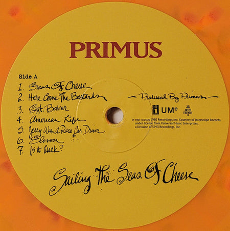 Primus : Sailing The Seas Of Cheese (LP, Album, Ltd, RP, Yel)