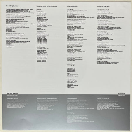 Cameron Winter : Heavy Metal (LP, Album, Ltd, Sil)