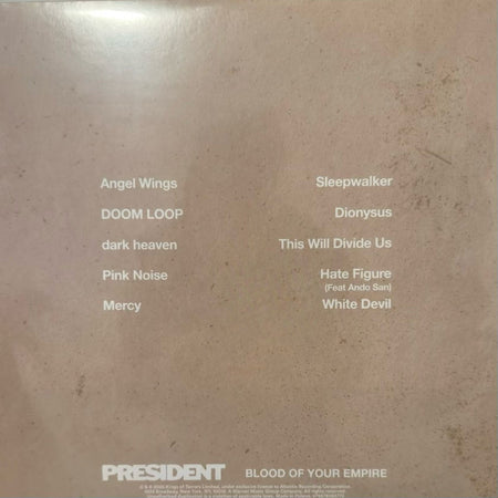 President (37) : Blood Of Your Empire (LP, Album, Ltd, Blo)
