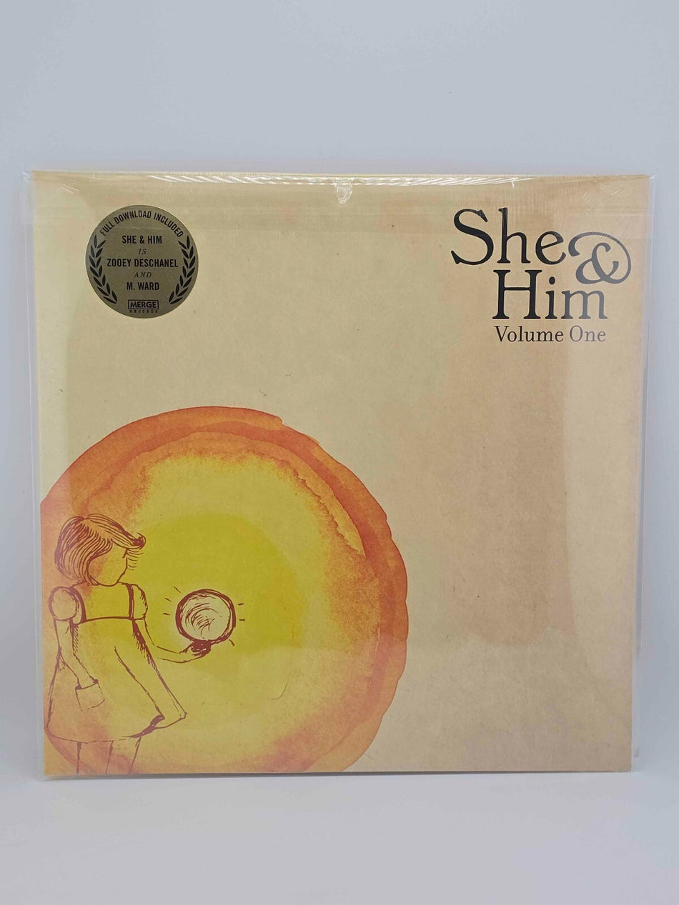 She & Him SIGNED LP Volume One ZOOEY DESCHANEL & M. WARD Vinyl Record